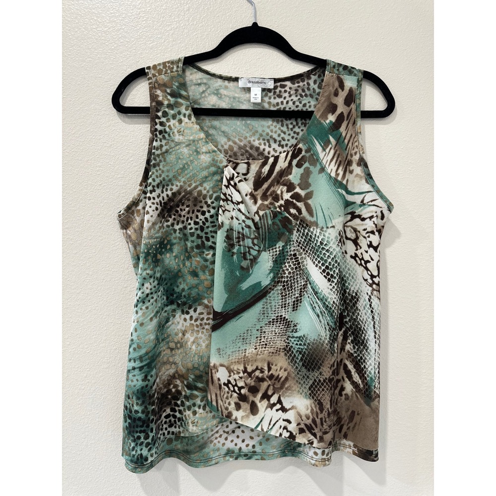 Dressbarn Size M Animal Print Turquoise Brown multicolor